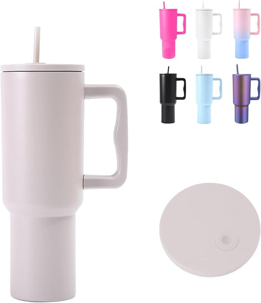 40 oz Tumbler with Handle, 304 Stainless Steel Leak Proof Cup, Thermal Cups for Hot and Cold Drinks, Tumblers with Lids and Straws - Bloomnest