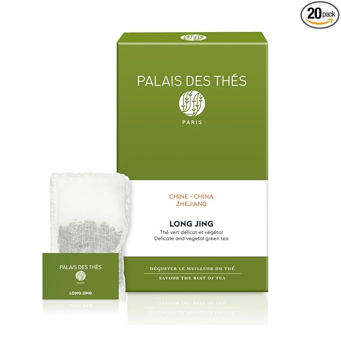 Palais des Thés - Long Jing - Chinese Green Tea - Premium Tea Bags, Serves 20 Cups - Bloomnest