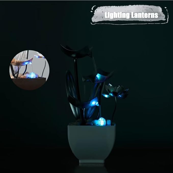 Tabletop Fountain Fountain Water Feature for Zen Home Decor: Deep Basin & Natural River Rocks - Zen Relaxation for Office, Living Room Silver - Bloomnest