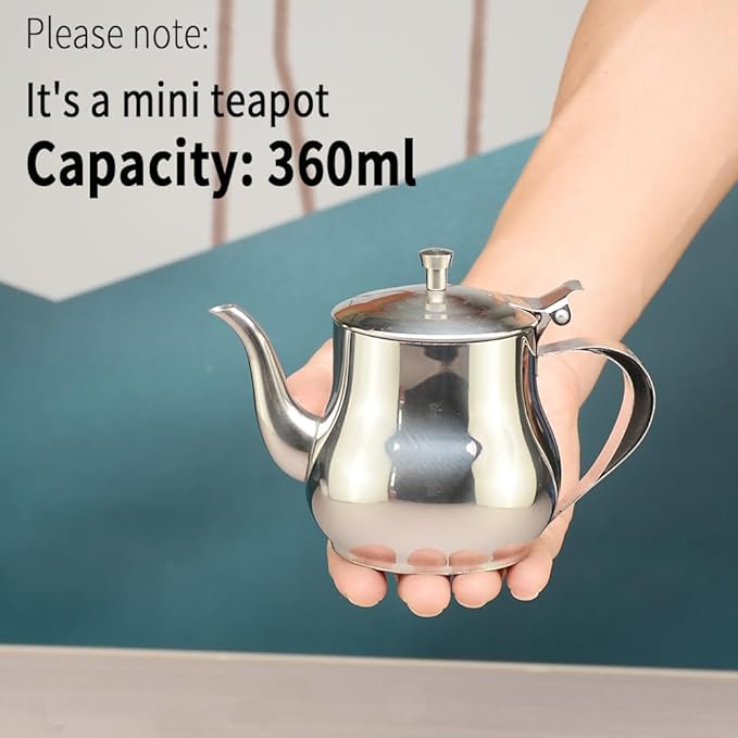 SANQIAHOME 360ml(13Oz) Stainless Steel Small teapot - Bloomnest