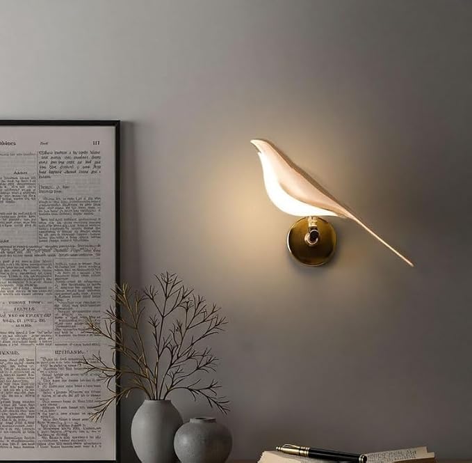 Adjustable Wall lamp in The Shape of a Bird, LED Wall Lamp, Golden Metal Wall lamp Fixture, rotatable Bedroom Bedside lamp, Living Room Wall-Mounted lamp(Color:Single-Head) - Bloomnest