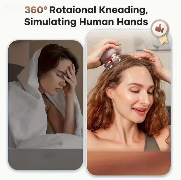 HomeBeyond Electric Scalp Massager, Head Massager Scalp Stress Relax, Rechargeable IPX7 Waterproof 2 Massage Styles, 8 Removable Claws for Head/Body Massage & Face Cleaning Bloomnest