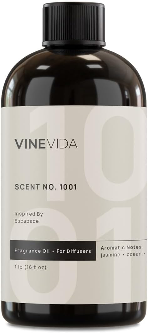 VINEVIDA [16 Fl Oz] Scent NO.1001 Inspired by Escapade Fragrance Oil for Cold Air Diffusers, Aromatic Notes of Jasmine Ocean Musk, Essential Oils for Diffuser Oil Refill & Air Freshener Room Spray - Bloomnest