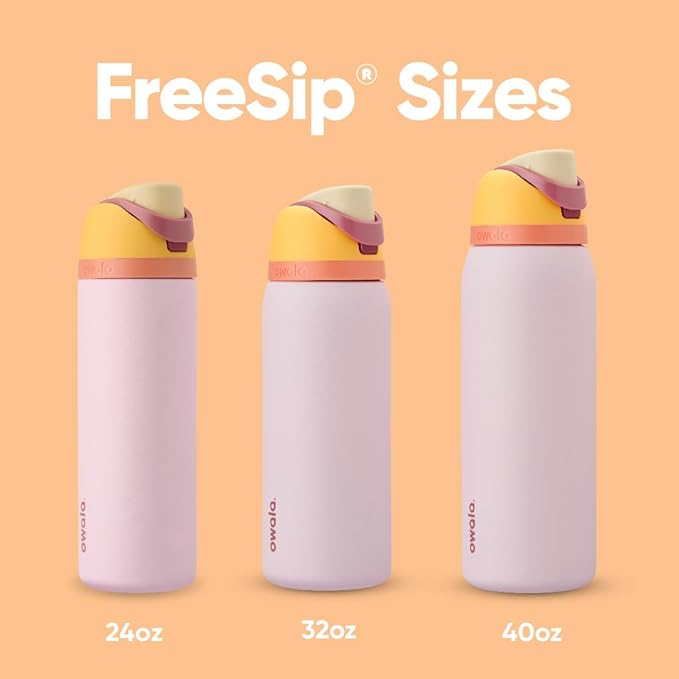 Owala FreeSip Insulated Stainless Steel Water Bottle with Straw for Sports and Travel, BPA-Free, 24 Ounce, Candy Store Owala