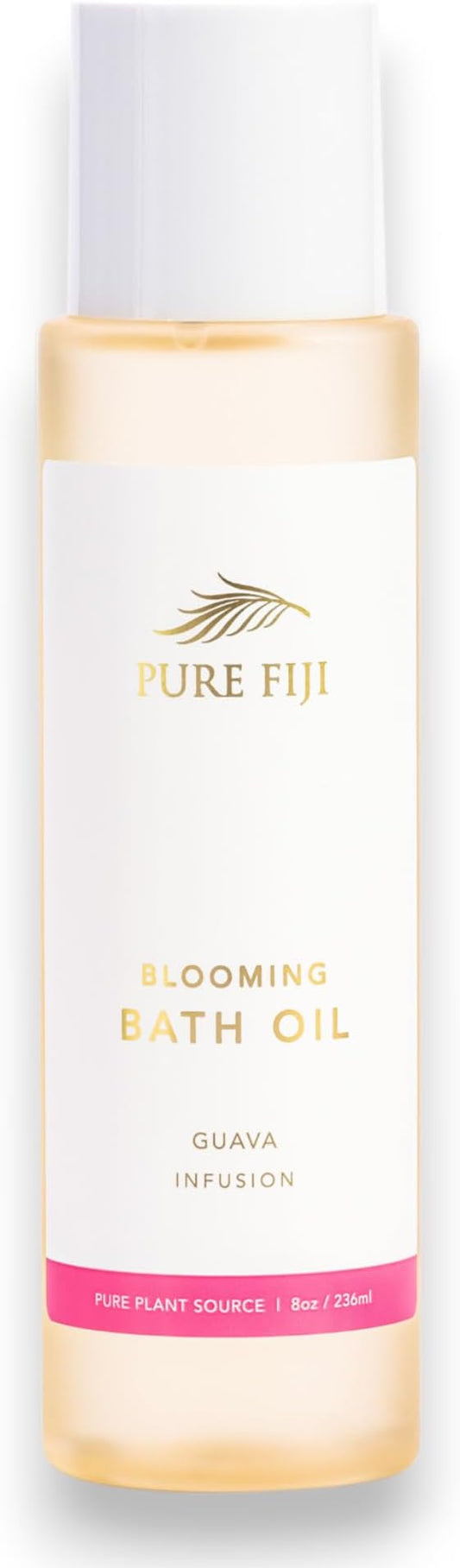 Pure Fiji Bath Oil, Conditioning Body Moisturizer with Natural Ingredients Bath Essential for Women Moisturizing Bath & Body Oil - Guava (8oz/236ml)