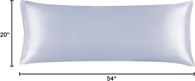 BEDELITE Satin Body Pillow Cover, Super Soft and Cooling Body Pillow Pillowcase for Hair and Skin, Breathable Silky Full Long Pillowcase Cover(20"x54", Evening Haze) - Bloomnest