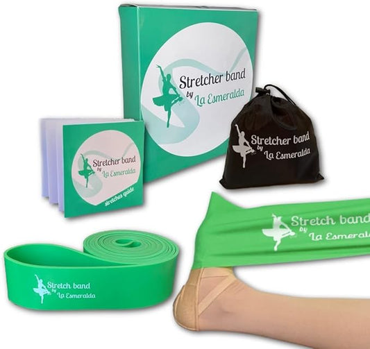 La Esmeralda Stretch Bands Set of 2 for Ballet, Dancers, Gymnastics .Resistance Bands to Improve Flexibility, Splitting and Strenght. 3 Colors, Gift Box, Instruction Booklet, Carry Bag Including. - Bloomnest