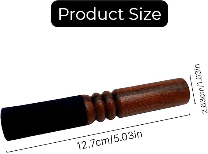 Tibetan Singing Bowl Mallet Suede Wooden Striker Leather Wrapped Meditation Mallet Sound Bowl Stick Buddha Musical Instruments for Buddhist Meditation Yoga Chime (Black and Brown) - Bloomnest
