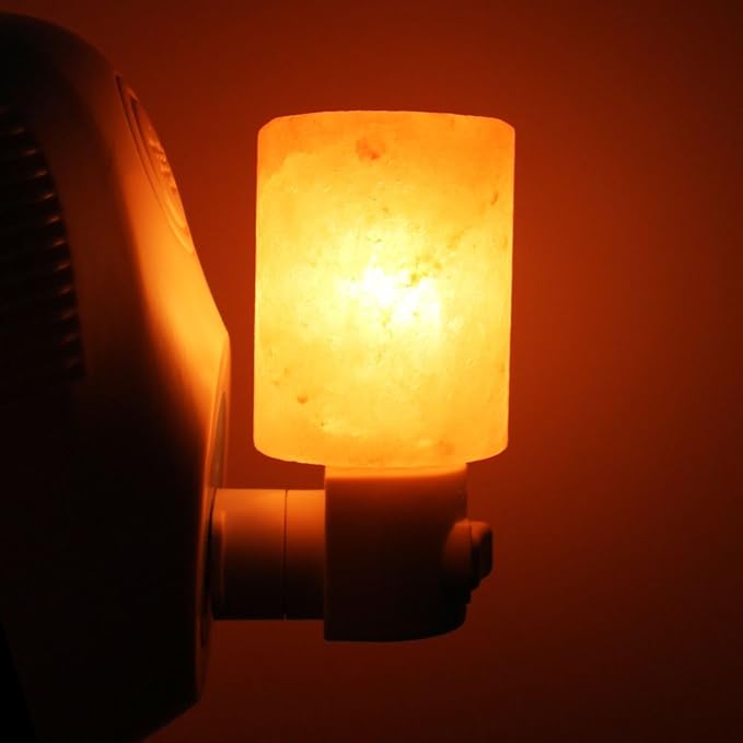 Syntus 2 Pack Himalayan Salt Lamp Natural Crystal Salt Light Glow Hand Carved Night Lights Wall Light, UL Listed Plug for Lighting, Decoration and Air Purifying - Bloomnest