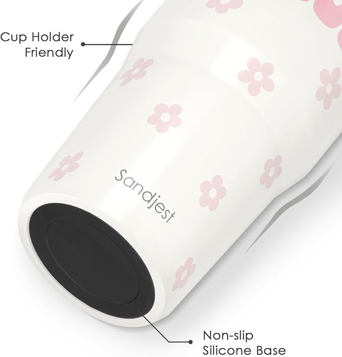 SANDJEST Mom Stainless Steel Straw Lid Tumbler 30oz with Carry Handle for Women, Cool Mom Club Insulated Travel Coffee Cup, Gift for Sports Outdoor Mother's Day Christmas Birthday - Bloomnest