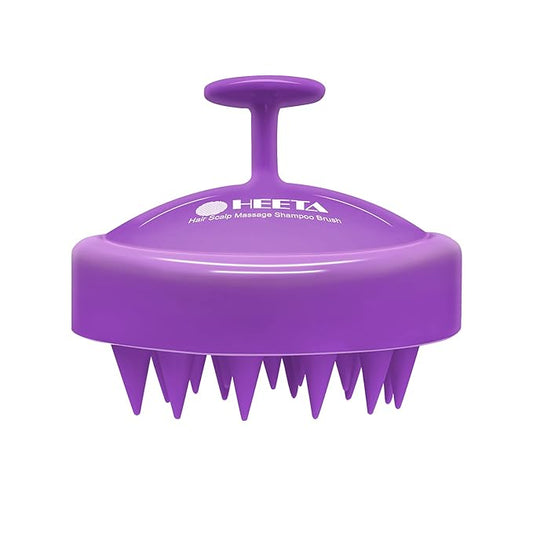 HEETA Scalp Massager Hair Growth, Soft Silicone Scalp Scrubber Shampoo Brush for Exfoliation, Dandruff Removal Head Massage Stress Relax, Wet & Dry Use for Thick Thin Curly Hair Care, Purple HEETA