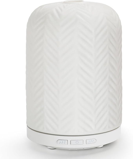 Essential Oil Diffuser – 2.4MHz Ultrasonic Aromatherapy Diffuser, Health Night Light, Timer & Auto Shut-Off, BPA-Free, 120ml Ceramic Oil Diffuser for Bedroom, Office, Spa, Yoga - Bloomnest