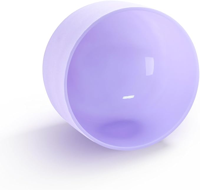 Hye-eun Purple Crystal Singing Bowls Set of 3, 432hz 8"B 10"F 12"C Frosted Quartz Chakra Sound Bowl with Beige Carrying Case for Sound Healing Yoga Meditation - Bloomnest