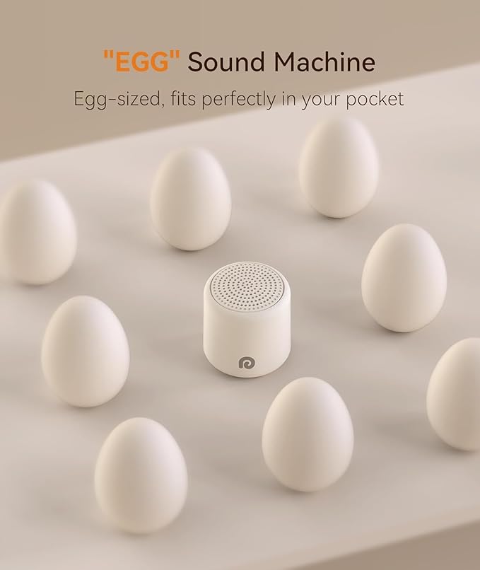 Dreamegg Travel White Noise Machine - Portable Sound Machine for Baby Adults, Travel Sound Machine for Sleep, 16 Nature Sound, Timer, White Noise Machine for Sleeping Gift, 2 Pack, White&Wood