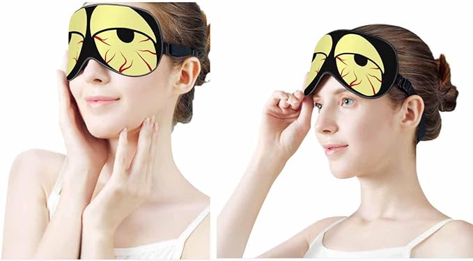 Tired Eye Sleep Eye Mask Funny Tipsy Cartoon Character Men Women Sleep Mask with Adjustable Strap Eye Cover Eye Shade for Travel, Nap,Meditation - Bloomnest