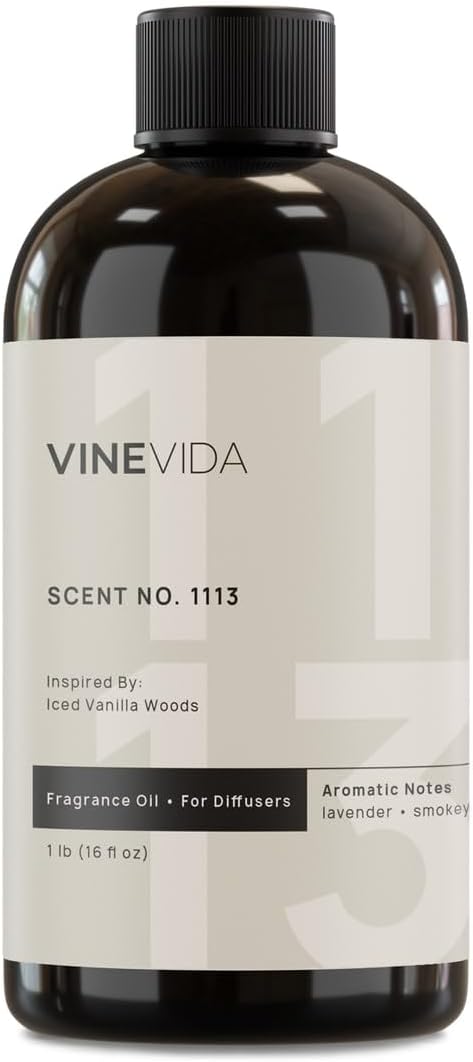 VINEVIDA [16 Fl Oz] Scent NO. 1113 Fragrance Oil for Cold Air Diffusers, Aromatic Notes of Vanilla, Lavender, Smokey & Woodsy Notes Essential Oils for Diffuser Oil Refill & Air Freshener Spray - Bloomnest
