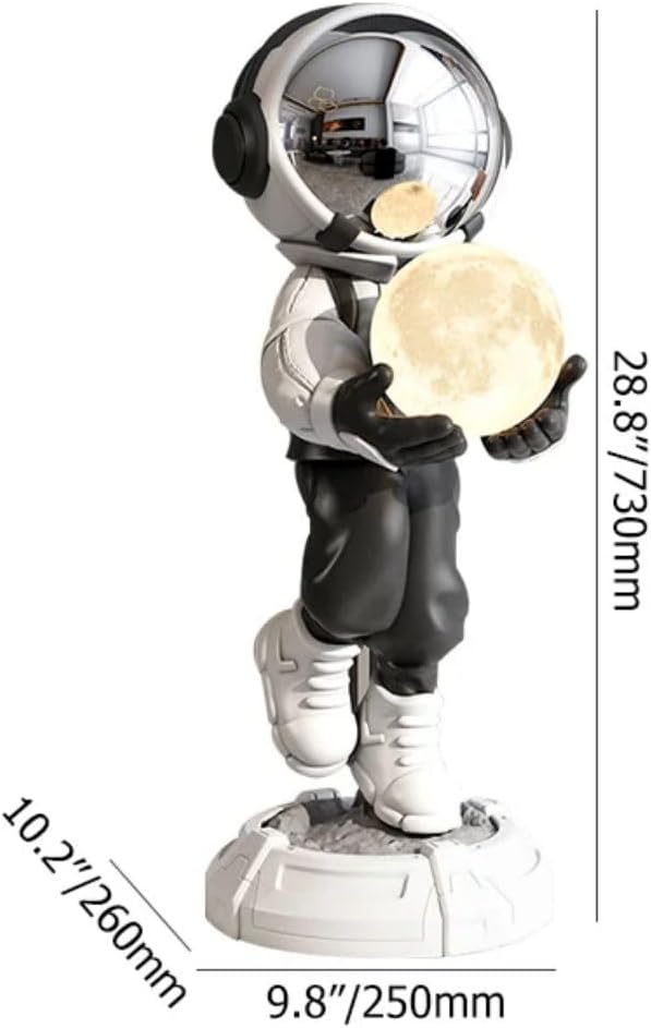 28.8" Astronaut Sculpture Figurine Floor Large Home Accessories Ornament Art Decor with Ball Lamp USB Charging - Bloomnest
