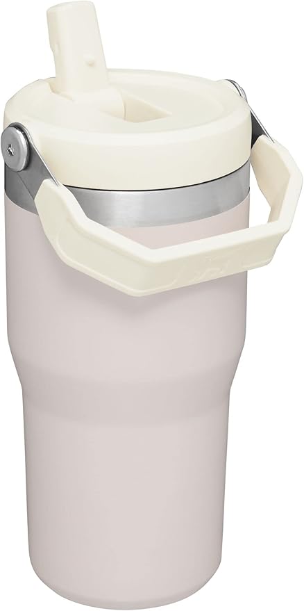 Stanley IceFlow Flip Straw Tumbler with Handle 20 oz | Twist On Lid and Flip Up Straw | Leak Resistant Water Bottle | Insulated Stainless Steel |BPA-Free | Rose Quartz - Bloomnest