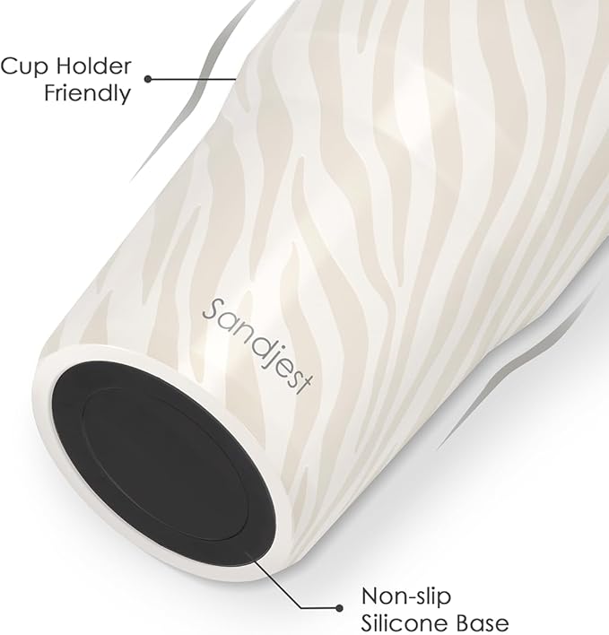 SANDJEST Zebra Skin Stainless Steel Straw Lid Tumbler 30oz with Carry Handle for Women Girls, Insulated Travel Coffee Cup, Gift for Sports Outdoor Workout Christmas Birthday - Bloomnest