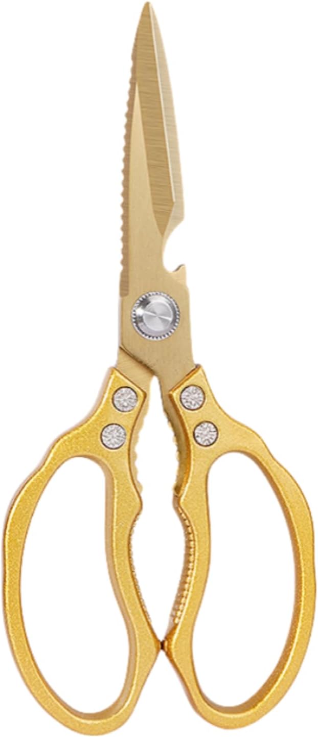 AWinjoy Japanese Gold Kitchen Scissors, Heavy Duty Stainless Steel, Multipurpose Cooking Shears, Dishwasher Safe - Bloomnest