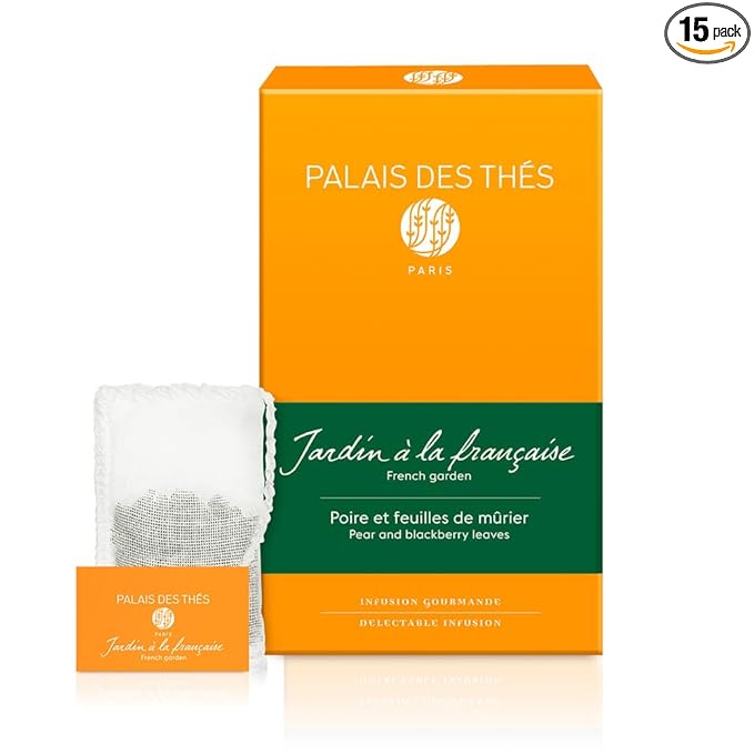 Palais des Thés - French Garden - Herbal Caffeine-Free Tea with Pear & Blackberry - Premium Tea Bags, Serves 15 Cups - Bloomnest