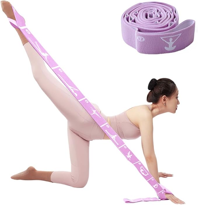 Multi-Functional Slimming Resistance Bands Yoga Straps Elastic Stretching Band 10/12 Loops for Pilates, Latin Training, Dance, Gymnastics, Fitness, Ballet and Physical Therapy - Bloomnest