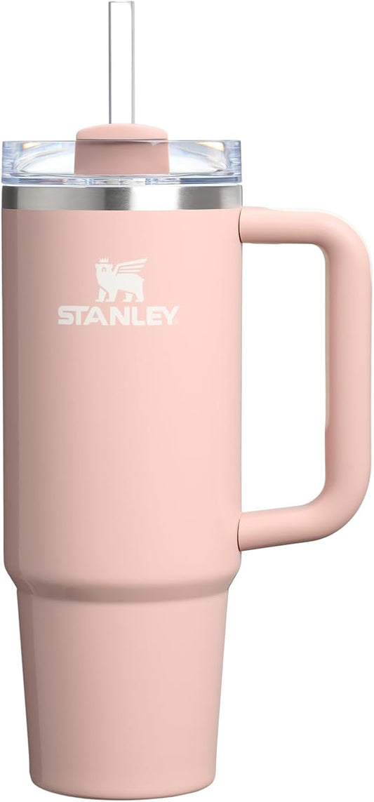 STANLEY Quencher H2.0 Tumbler with Handle and Straw 30 oz | Flowstate 3-Position Lid | Cup Holder Compatible for Travel | Insulated Stainless Steel Cup | BPA-Free | Peach Whip Gloss