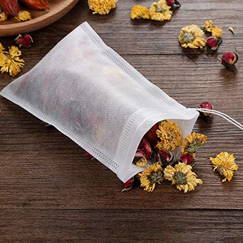 200 Pcs Disposable Tea Bags for Loose Leaf Tea, Empty Tea Bags for Loose Tea with Drawstring, Natural Tea Filter Bags - Bloomnest