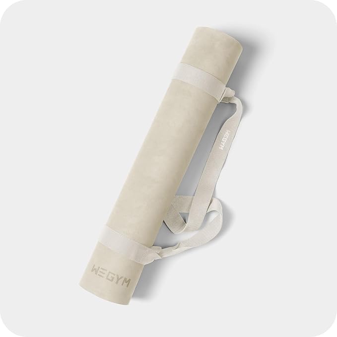 WeGym Yoga Mat, 4mm Cushioned Exercise Mat for Yoga, Pilates, Home Workouts - Anti Slip Polyurethane Suede Yoga Mat with Carrying Strap