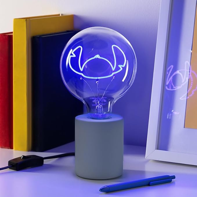 Disney Stitch Decorative LED Neon Bulb Lamp - E27 Glass Lightbulb, Officially Licensed Lilo & Stitch Collectible Gift, Fun Light for Bedrooms & Homes | Paladone - Bloomnest