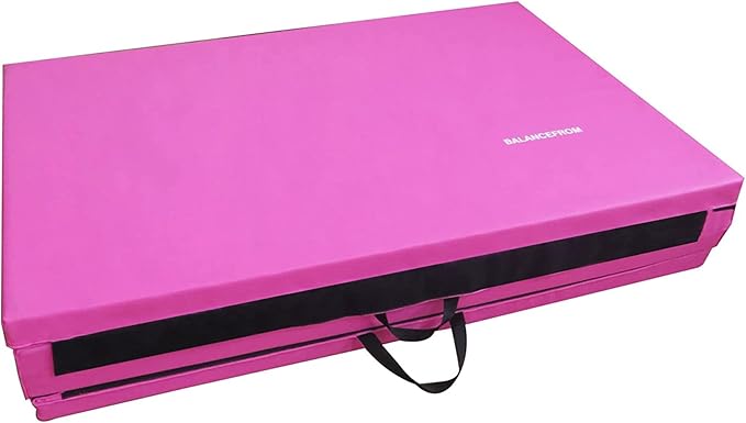 BalanceFrom 10x4 Feet 4-Panel Folding Gymnastics Mat – 2-Inch Thick Pad with Vinyl Surface and Carrying Handles for Tumbling, Yoga, Pilates, Home Workouts, and Martial Arts - Bloomnest