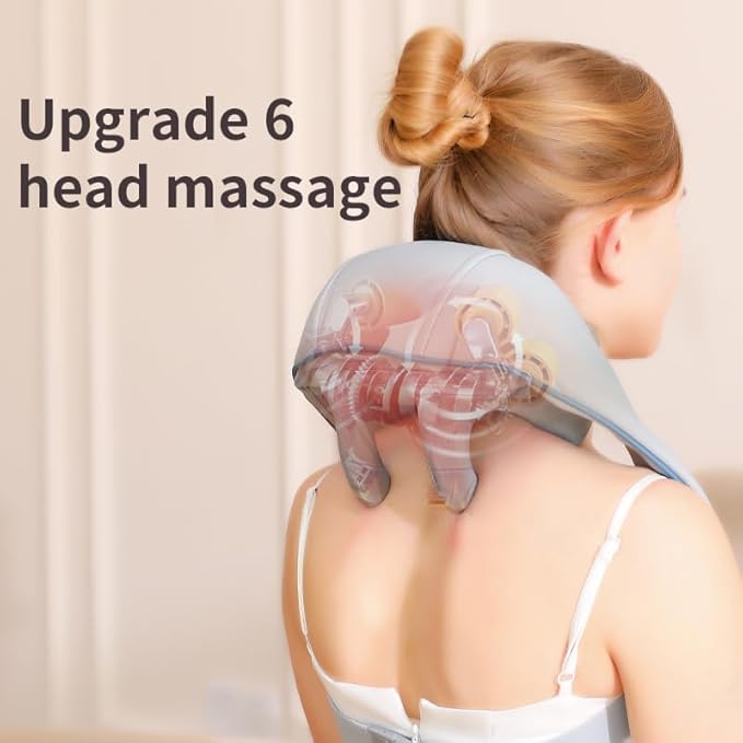 Massager for Neck and Shoulder Pain, Neck Massager, deep Tissue 3D kneading Massage Pillow, Suitable for Shoulder, Legs, Body Muscle Pain Relief, Gift for Men and Women. - Bloomnest