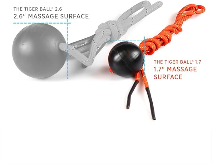 Tiger Tail Tiger Ball 1.7 Foam Roller Ball + 50”+ Corded Rope – Deep Tissue Massage Ball: Feet, Legs, Neck, Back – Trigger Point Massage Therapy – Relieve Muscle Soreness – Muscle Recovery - Bloomnest