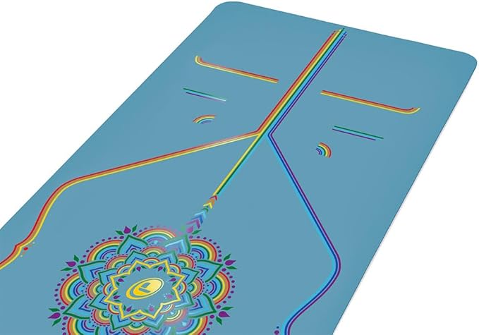 Liforme Travel Yoga mat – Patented Alignment System, Warrior-Like Grip, Non-Slip, Eco-Friendly, Ultra-Lightweight and Sweat Resistant, Made with Natural Rubber