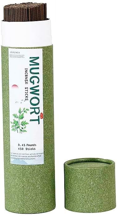 Mugwort Incense Sticks Natural Mugwort Herb Bundle Incense Sticks Pure Moxa for Aromatherapy and Energy Clearing Stress Relief (Mugwort)
