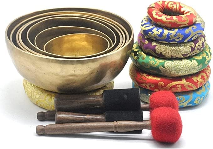 Chakra Healing Tibetan Singing Bowl-Hand Hammered Set of Seven Bowls - Bloomnest