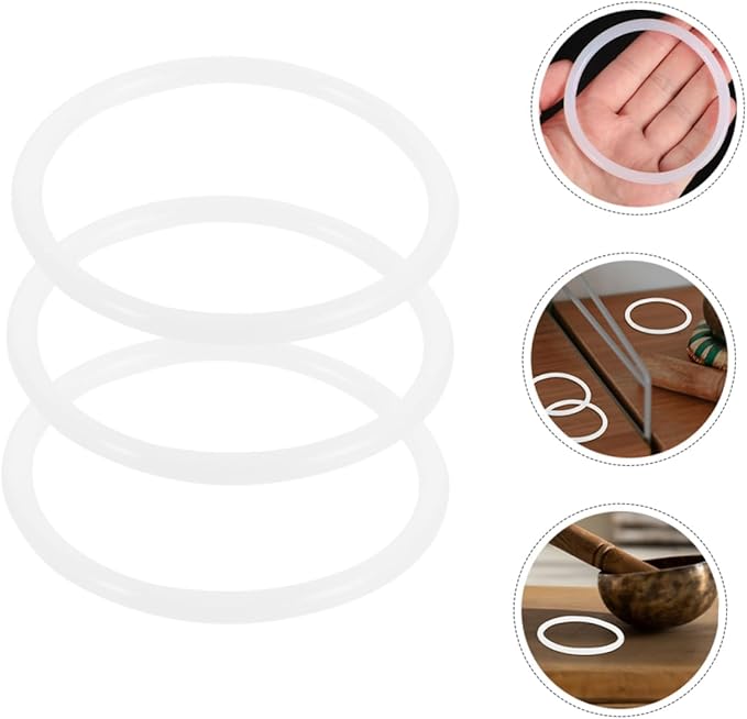 3pcs Rubber Sound Bowl Ring Durable Crystal Singing Bowl Cushion for Preventing Collisions Easy to Install and Remove for Home and Office Decor - Bloomnest