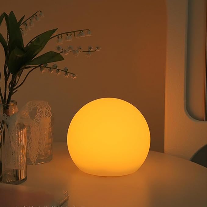 LED Globe Orb Light, 6-in LED Light Ball for Kid, 16 Dimmable Colors & 4 Modes Light Up Ball Mood Lamp w/Remote, Rechargeable Orb Night Lights Waterproof Outdoor Globe Lights for Home/Nursery/Party - Bloomnest