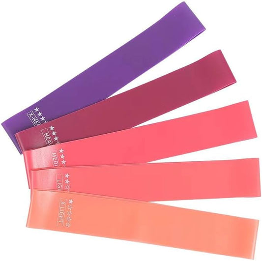 Cekaso Resistance Exercise Bands with 5 Resistance Levels for Strength Training and Physical Therapy, 5 vary - Bloomnest