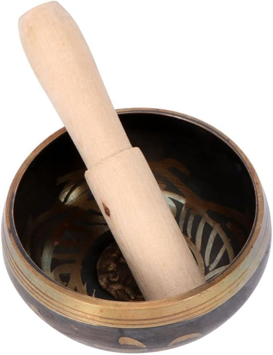 Beaupretty 1Set Tibetan Singing Bowl with Mallet Meditation Sound Bowl for Relaxation Yoga Mindfulness Durable Design for Home Travel - Bloomnest