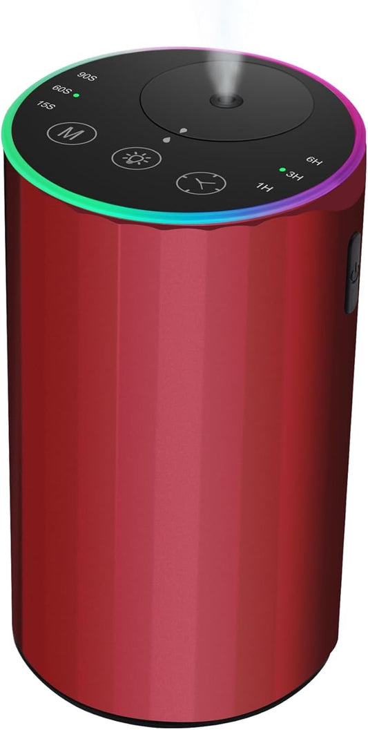 Waterless Essential Oil Diffuser, Battery Powered Mini Scent Air Machine, Aromatherapy Mist Diffuser for Home Room Car Office (red) - Bloomnest