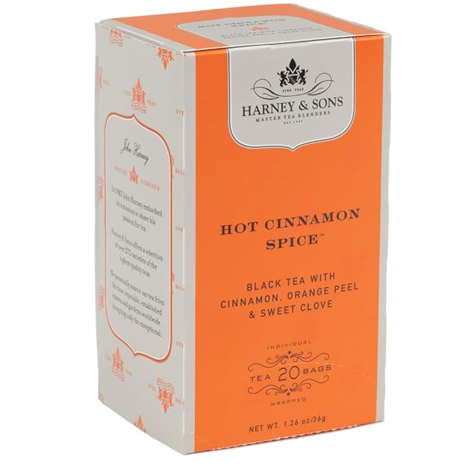 Harney & Sons Black Tea Bags, Hot Cinnamon Spice, 20 Count - Bloomnest