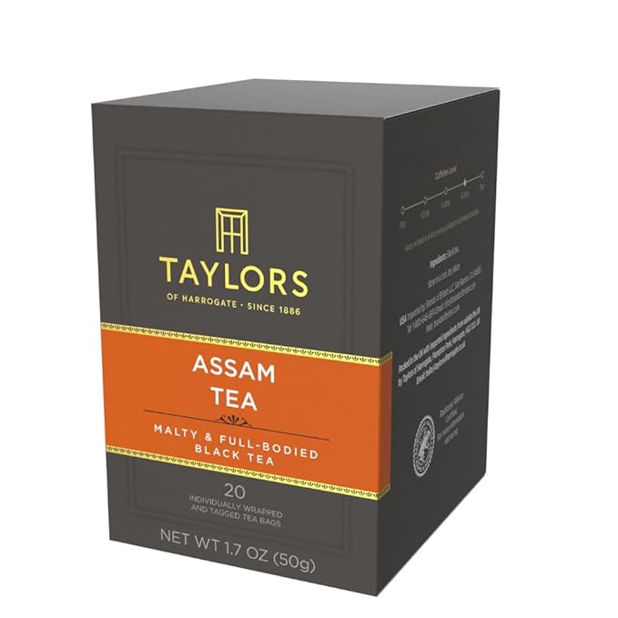 Taylors of Harrogate Assam, Black Tea, Individually Wrapped Bags, 20 Count (Pack of 6), Full-bodied, Satisfying & Malty, Caffeinated, Enjoy Hot or Iced, 120 Teabags Total - Bloomnest