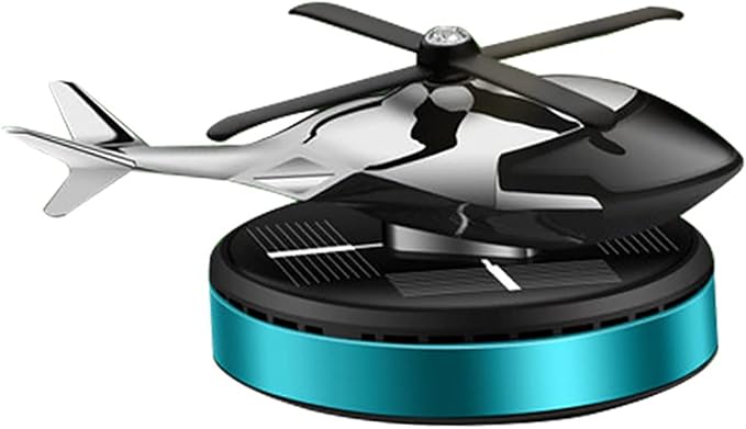 Car Air Fresheners,Al Alloy Solar Powered Rotating Incense Helicopter Diffuser, Home and Car Décor Accessories (Blue) - Bloomnest