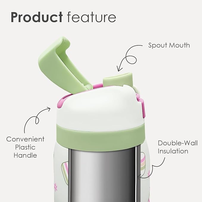 Pickleball Stainless Steel Water Bottle, Vacuum Insulated, Push-Button Lid, 32 oz, Gifts for Women Girls Friends Teens Birthday Christmas SANDJEST