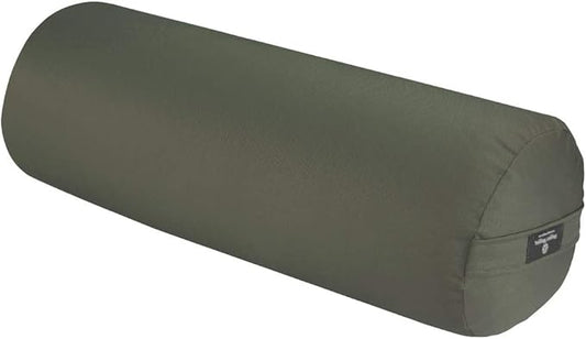 Hugger Mugger Round Yoga Bolster - Firm Round Shape, Higher Profile, Great Under Knees, Soft Support, Handmade in The USA - Bloomnest