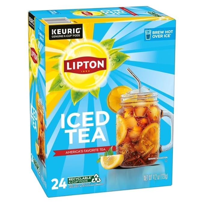 Lipton Iced Tea K-Cups, Unsweetened Black Iced Tea, 24 K-Cup Pods - Bloomnest