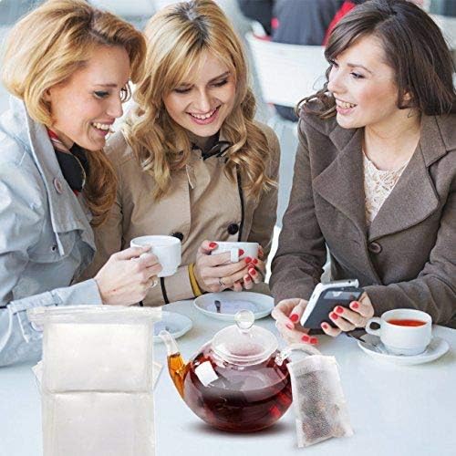 200 Pcs Disposable Tea Bags for Loose Leaf Tea, Empty Tea Bags for Loose Tea with Drawstring, Natural Tea Filter Bags - Bloomnest