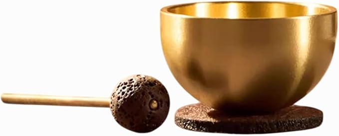 Singing Bowl Set for Aromatherapy, Mini Tibetan Sound Bowl & Mallet, Handmade Meditation Singing Bowl for Yoga, Heart Sound Healing Instruments, Home Decor Gift Fumgranth