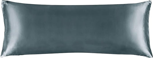 BEDELITE Satin Body Pillow Cover, Super Soft and Cooling Body Pillow Pillowcase for Hair and Skin, Breathable Silky Full Long Pillowcase Cover(20"x54", Space Grey) - Bloomnest